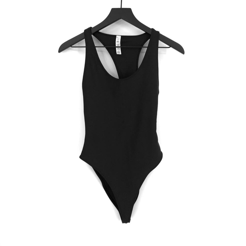 ALO Yoga Black Racerback Tank Bodysuit